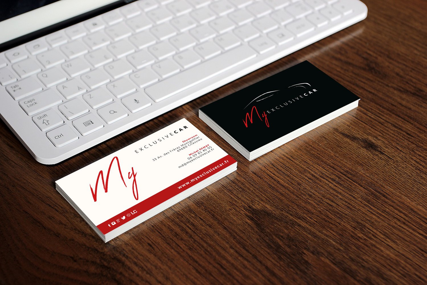 CV-clavier Carte de visite My Exclusive Car avec clavier ordinateur
